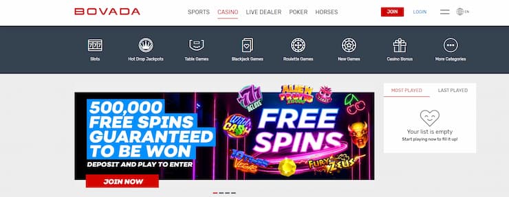 Bovada casino American Express payments