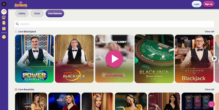 live casino SlotMonster