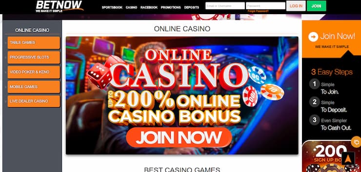 Online Skrill Casino Sites - BetNow Home Page