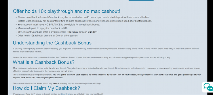 slotocash cashback casino bonus