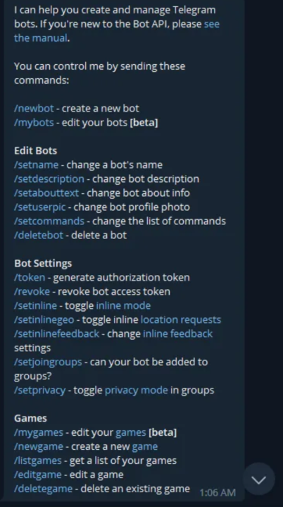 BotFather Telegram Bot