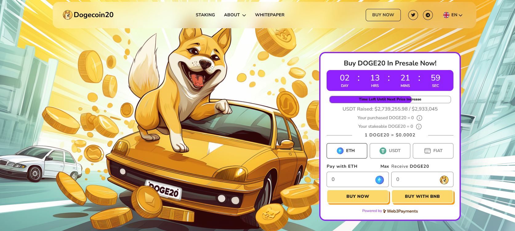 dogecoin20 homepage