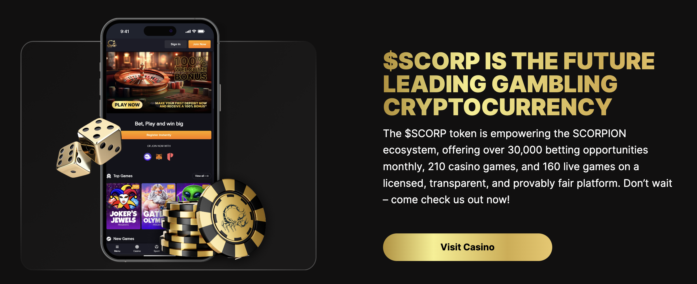 Scorpion Casino homepage
