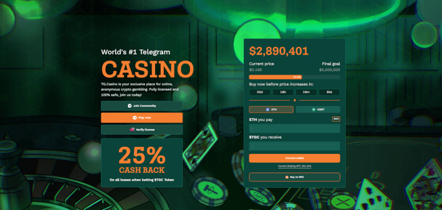 TG.Casino Token presale